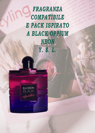 Profumo Donna Illusion Black Neon 100ml - Eau de Parfum.