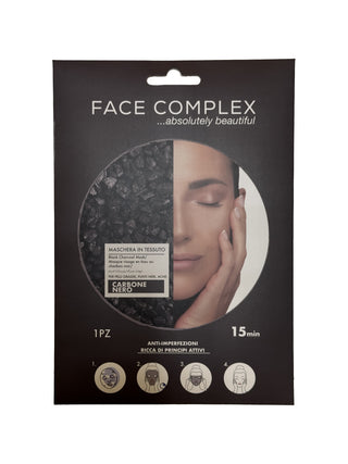 Face Complex Maschera in Tessuto Carbone Nero